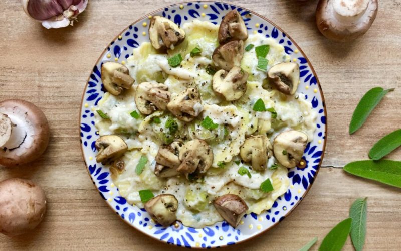 Ravioli mit Rahmsoße vegan