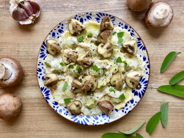 Ravioli mit Rahmsoße vegan