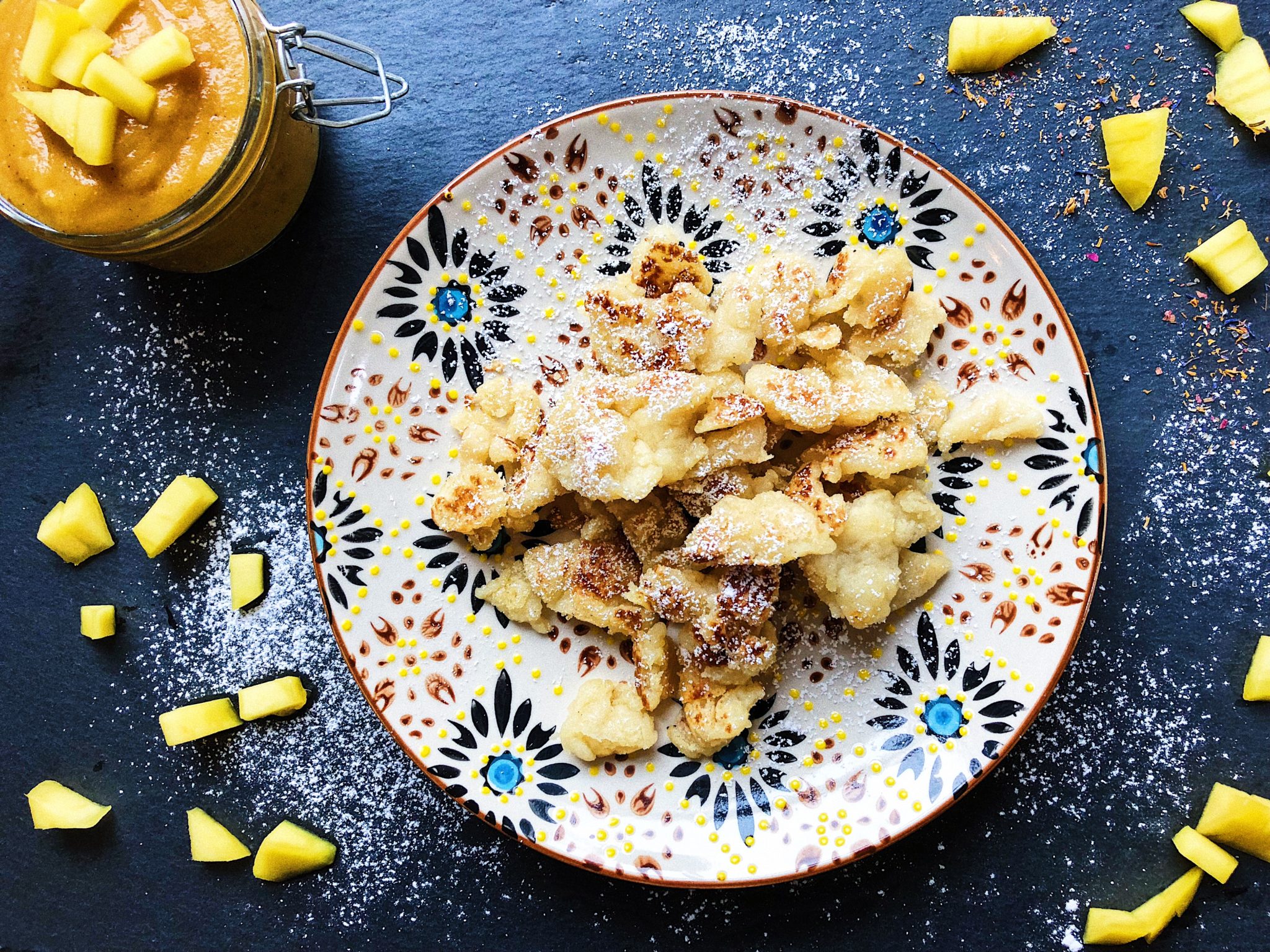 Kaiserschmarrn und Mangomark vegan